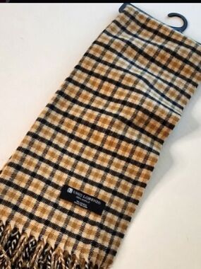 Lorenzo Beige and Black Checkered Scarf